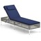 Costway 1/2 PSC Patio Chaise Lounge Chair with 6-Level Adjustable Backrest Removable Cushion Navy/White/Gray